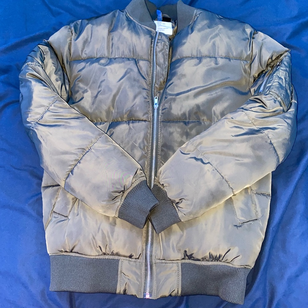 Olive Green H&M Puffy Bomber Jacket